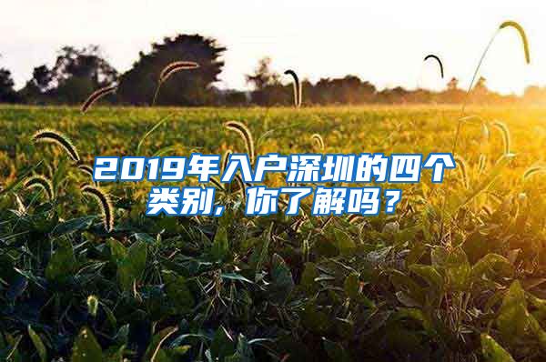 2019年入户深圳的四个类别, 你了解吗？