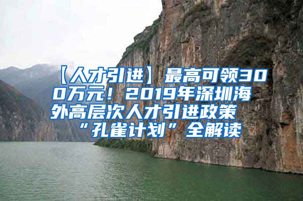 【人才引进】最高可领300万元！2019年深圳海外高层次人才引进政策“孔雀计划”全解读