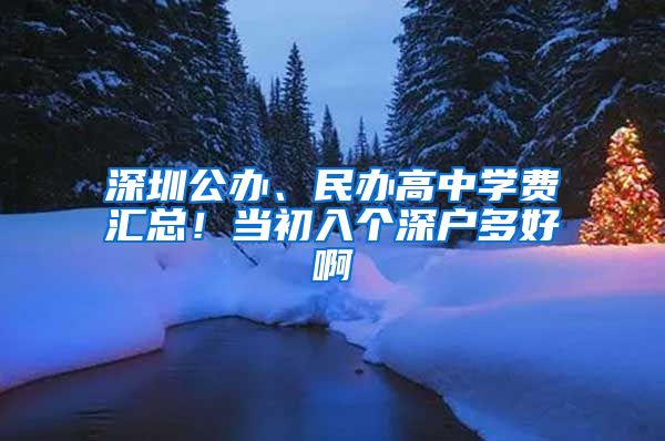 深圳公办、民办高中学费汇总！当初入个深户多好啊