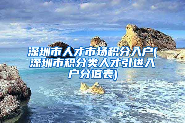 深圳市人才市场积分入户(深圳市积分类人才引进入户分值表)