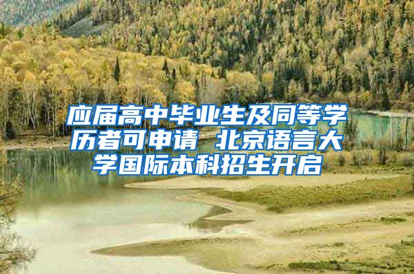 应届高中毕业生及同等学历者可申请 北京语言大学国际本科招生开启