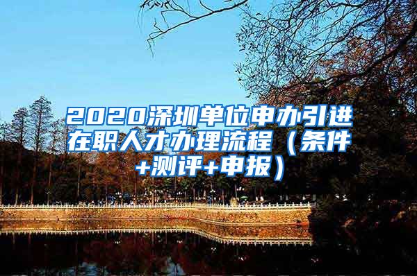 2020深圳单位申办引进在职人才办理流程（条件+测评+申报）
