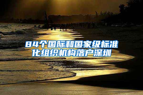 84个国际和国家级标准化组织机构落户深圳