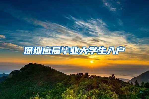 深圳应届毕业大学生入户