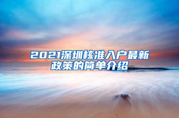 2021深圳核准入户最新政策的简单介绍