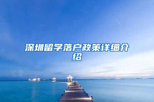 深圳留学落户政策详细介绍