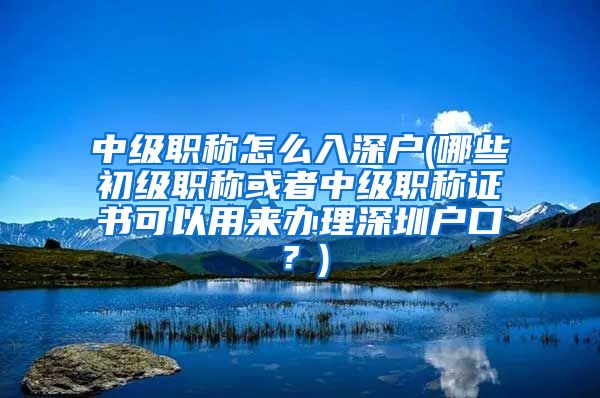 中级职称怎么入深户(哪些初级职称或者中级职称证书可以用来办理深圳户口？)