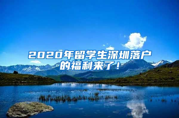 2020年留学生深圳落户的福利来了！