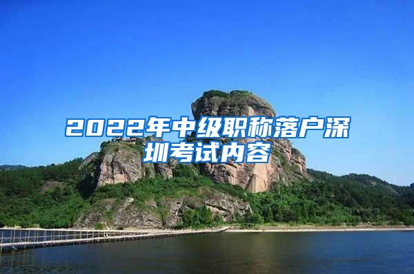 2022年中级职称落户深圳考试内容