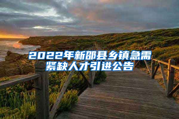 2022年新邵县乡镇急需紧缺人才引进公告