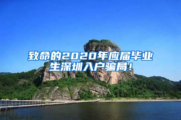 致命的2020年应届毕业生深圳入户骗局！