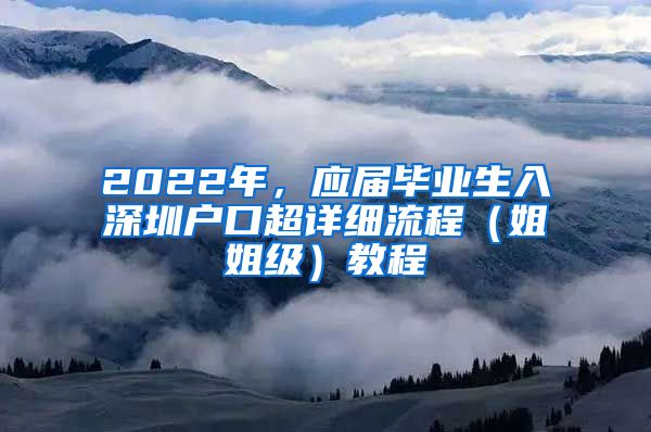 2022年，应届毕业生入深圳户口超详细流程（姐姐级）教程