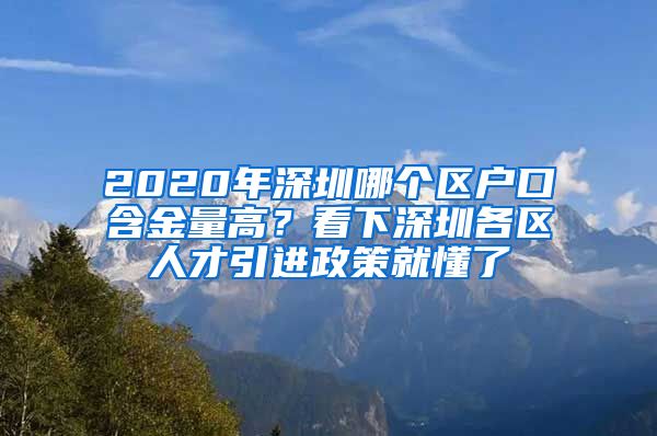 2020年深圳哪个区户口含金量高？看下深圳各区人才引进政策就懂了