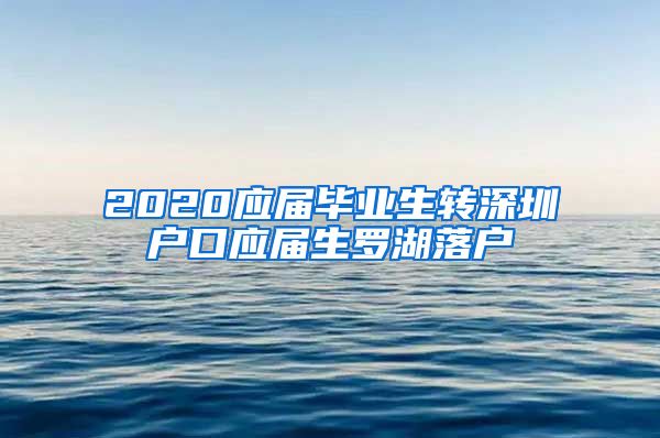 2020应届毕业生转深圳户口应届生罗湖落户