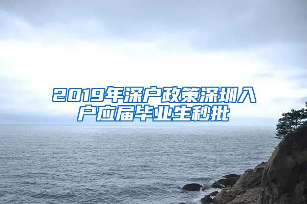 2019年深户政策深圳入户应届毕业生秒批