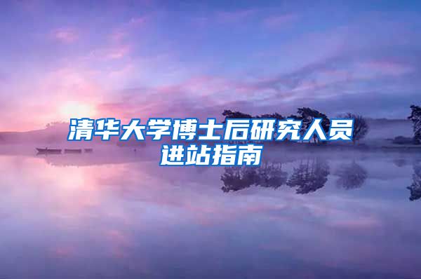 清华大学博士后研究人员进站指南