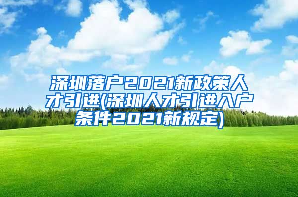 深圳落户2021新政策人才引进(深圳人才引进入户条件2021新规定)