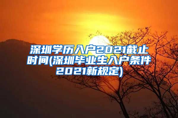 深圳学历入户2021截止时间(深圳毕业生入户条件2021新规定)