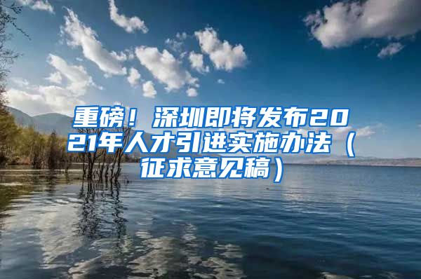 重磅！深圳即将发布2021年人才引进实施办法（征求意见稿）