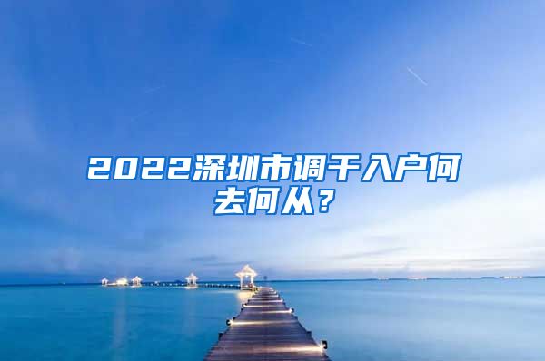 2022深圳市调干入户何去何从？
