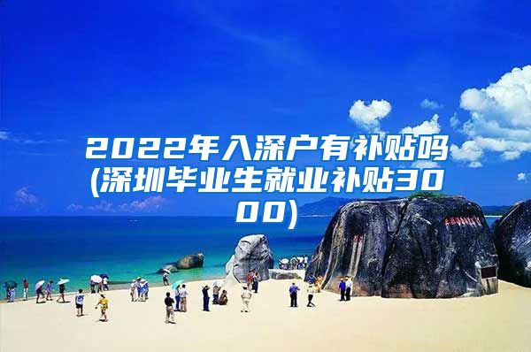 2022年入深户有补贴吗(深圳毕业生就业补贴3000)