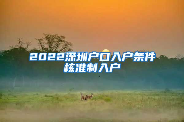 2022深圳户口入户条件核准制入户