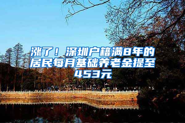 涨了！深圳户籍满8年的居民每月基础养老金提至453元