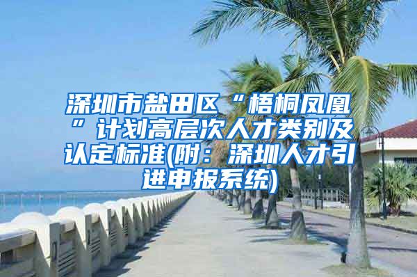 深圳市盐田区“梧桐凤凰”计划高层次人才类别及认定标准(附：深圳人才引进申报系统)