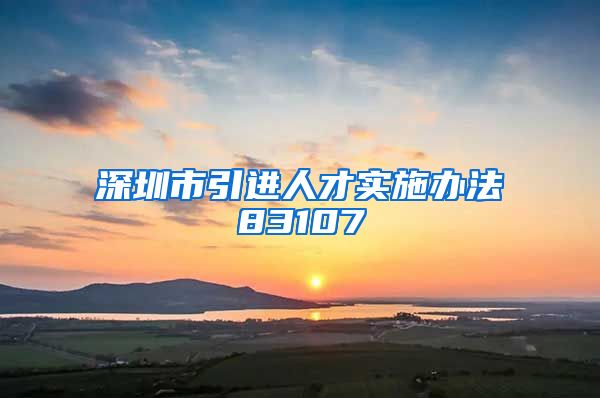 深圳市引进人才实施办法83107