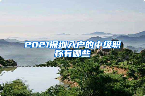 2021深圳入户的中级职称有哪些