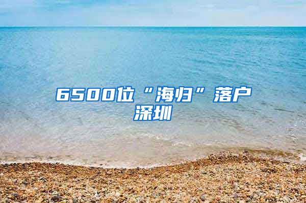 6500位“海归”落户深圳