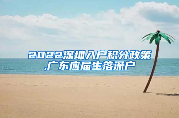 2022深圳入户积分政策,广东应届生落深户