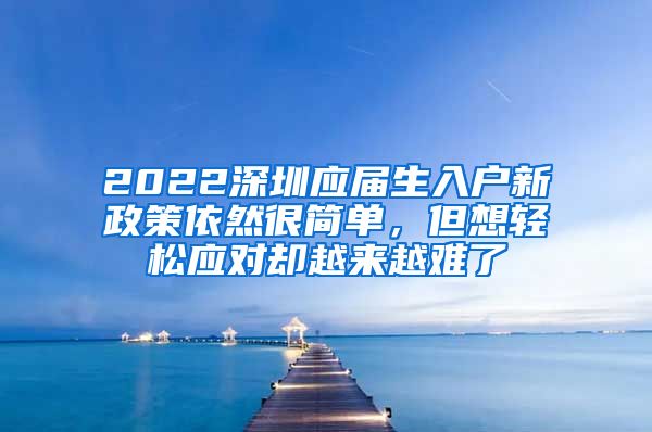 2022深圳应届生入户新政策依然很简单，但想轻松应对却越来越难了