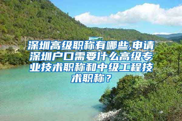 深圳高级职称有哪些,申请深圳户口需要什么高级专业技术职称和中级工程技术职称？