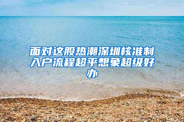 面对这股热潮深圳核准制入户流程超乎想象超级好办