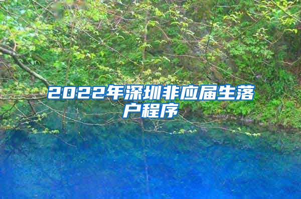 2022年深圳非应届生落户程序