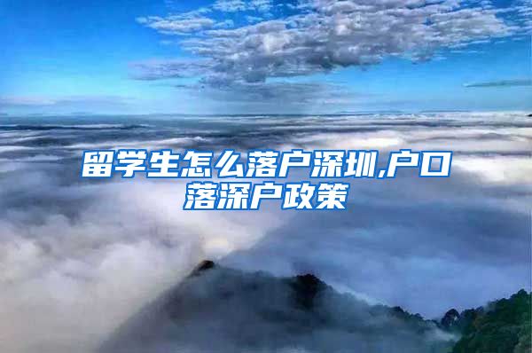 留学生怎么落户深圳,户口落深户政策