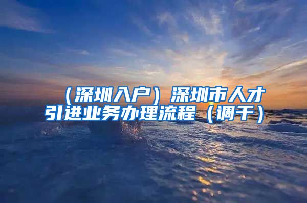 （深圳入户）深圳市人才引进业务办理流程（调干）