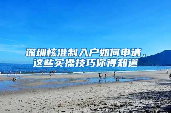 深圳核准制入户如何申请，这些实操技巧你得知道