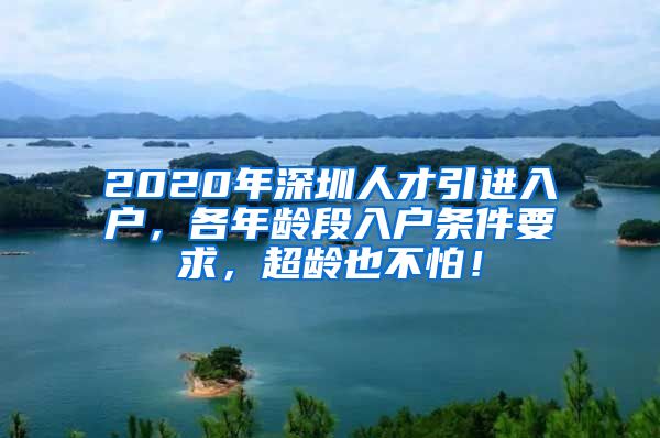 2020年深圳人才引进入户，各年龄段入户条件要求，超龄也不怕！