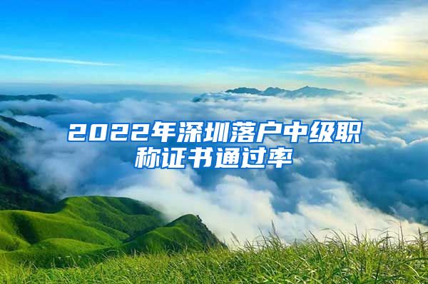 2022年深圳落户中级职称证书通过率