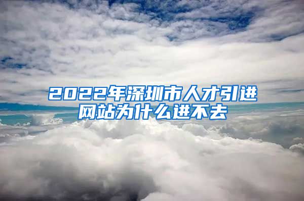 2022年深圳市人才引进网站为什么进不去