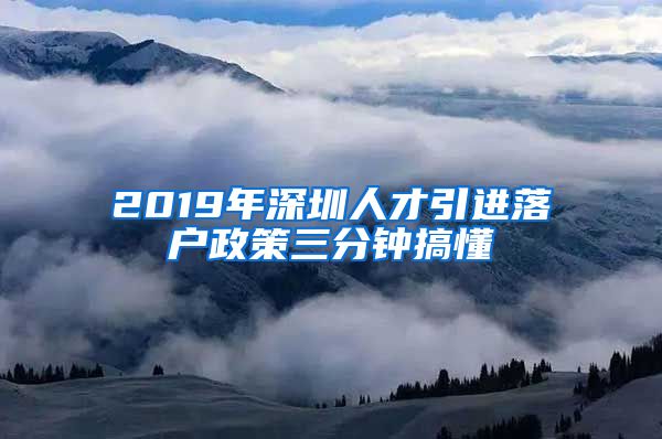 2019年深圳人才引进落户政策三分钟搞懂