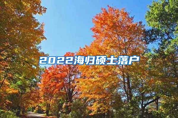 2022海归硕士落户