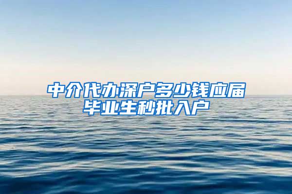 中介代办深户多少钱应届毕业生秒批入户