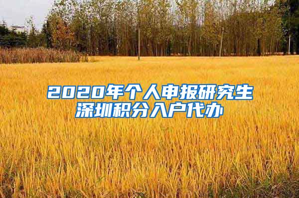 2020年个人申报研究生深圳积分入户代办