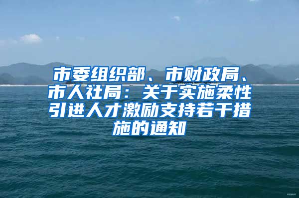 市委组织部、市财政局、市人社局：关于实施柔性引进人才激励支持若干措施的通知