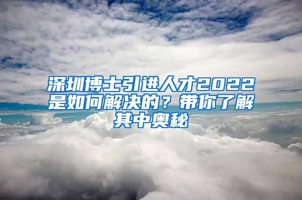 深圳博士引进人才2022是如何解决的？带你了解其中奥秘