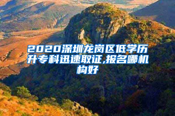 2020深圳龙岗区低学历升专科迅速取证,报名哪机构好