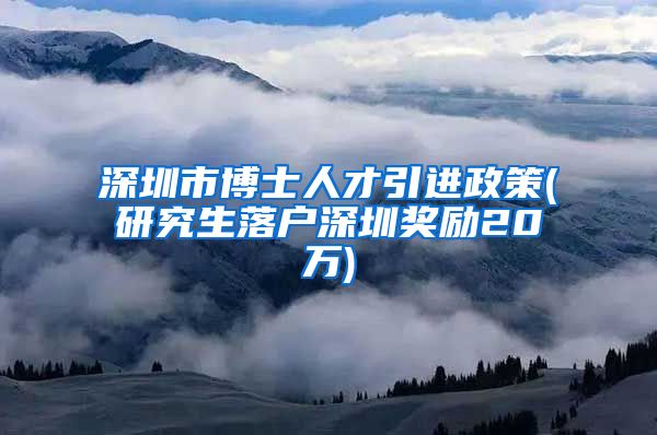 深圳市博士人才引进政策(研究生落户深圳奖励20万)